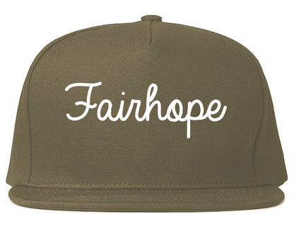 Fairhope Alabama AL Script Mens Snapback Hat Grey