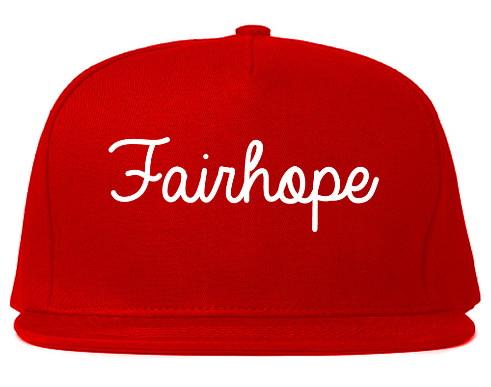 Fairhope Alabama AL Script Mens Snapback Hat Red