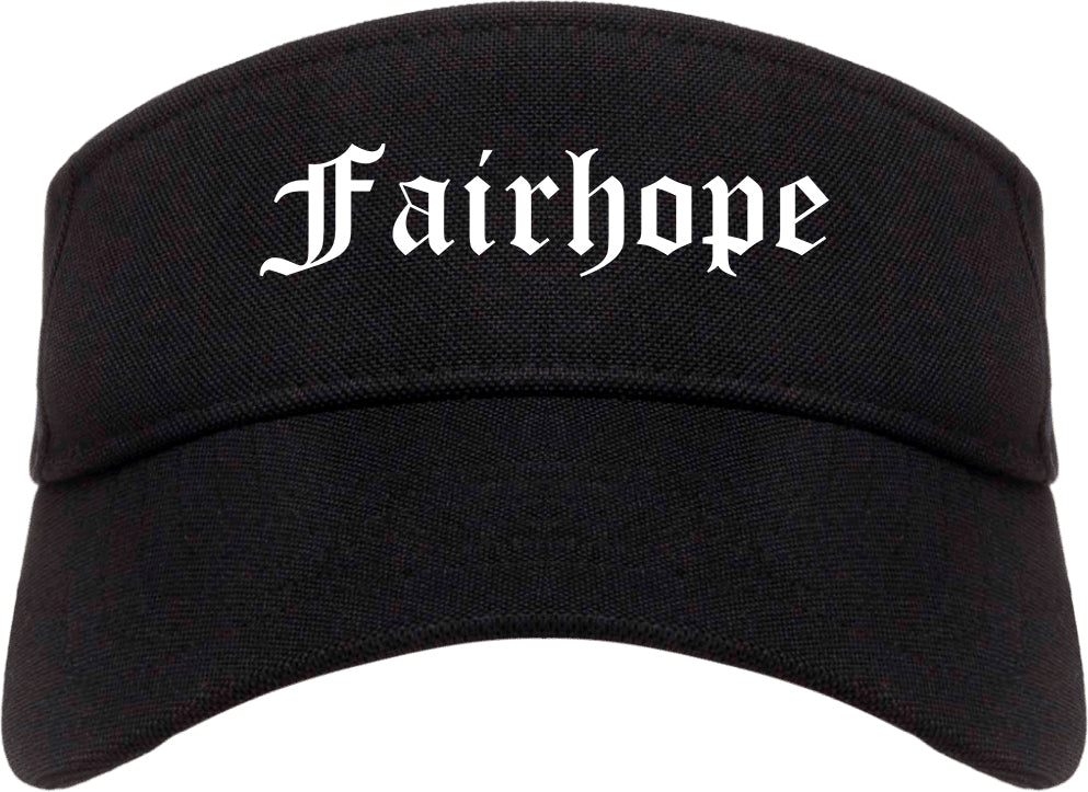 Fairhope Alabama AL Old English Mens Visor Cap Hat Black