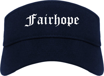 Fairhope Alabama AL Old English Mens Visor Cap Hat Navy Blue