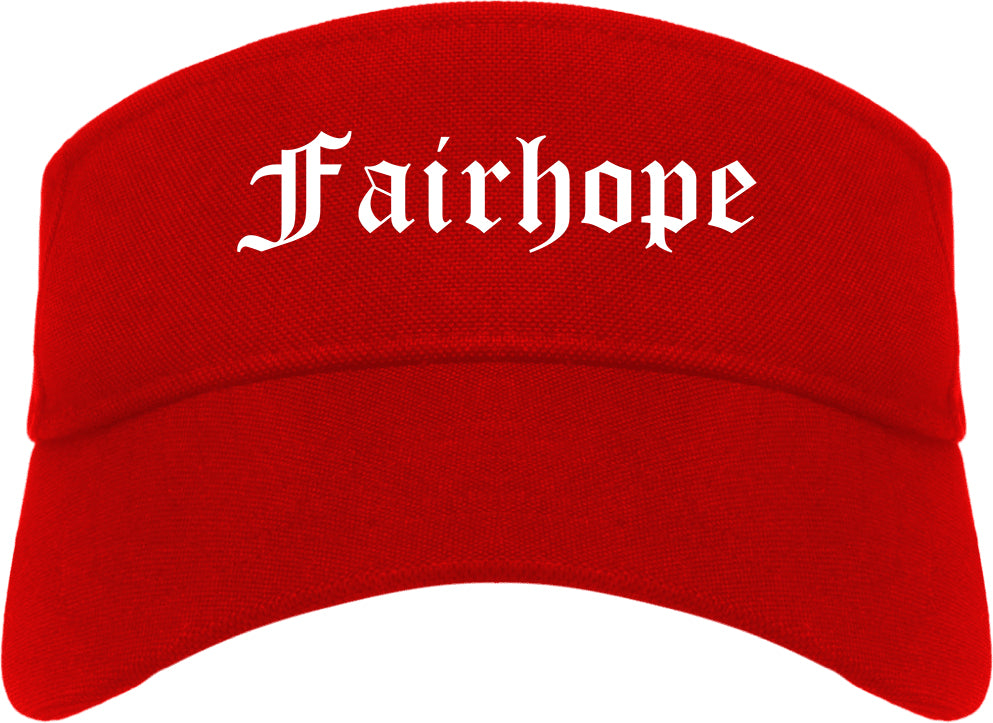 Fairhope Alabama AL Old English Mens Visor Cap Hat Red