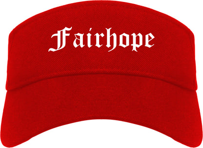 Fairhope Alabama AL Old English Mens Visor Cap Hat Red
