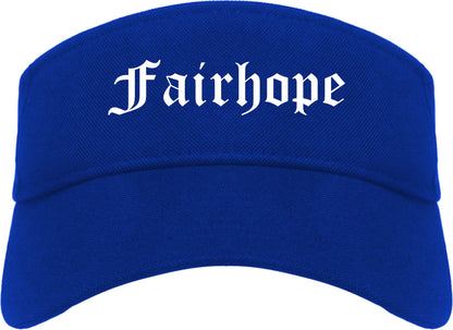 Fairhope Alabama AL Old English Mens Visor Cap Hat Royal Blue