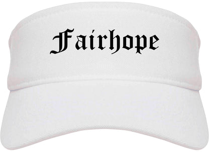 Fairhope Alabama AL Old English Mens Visor Cap Hat White
