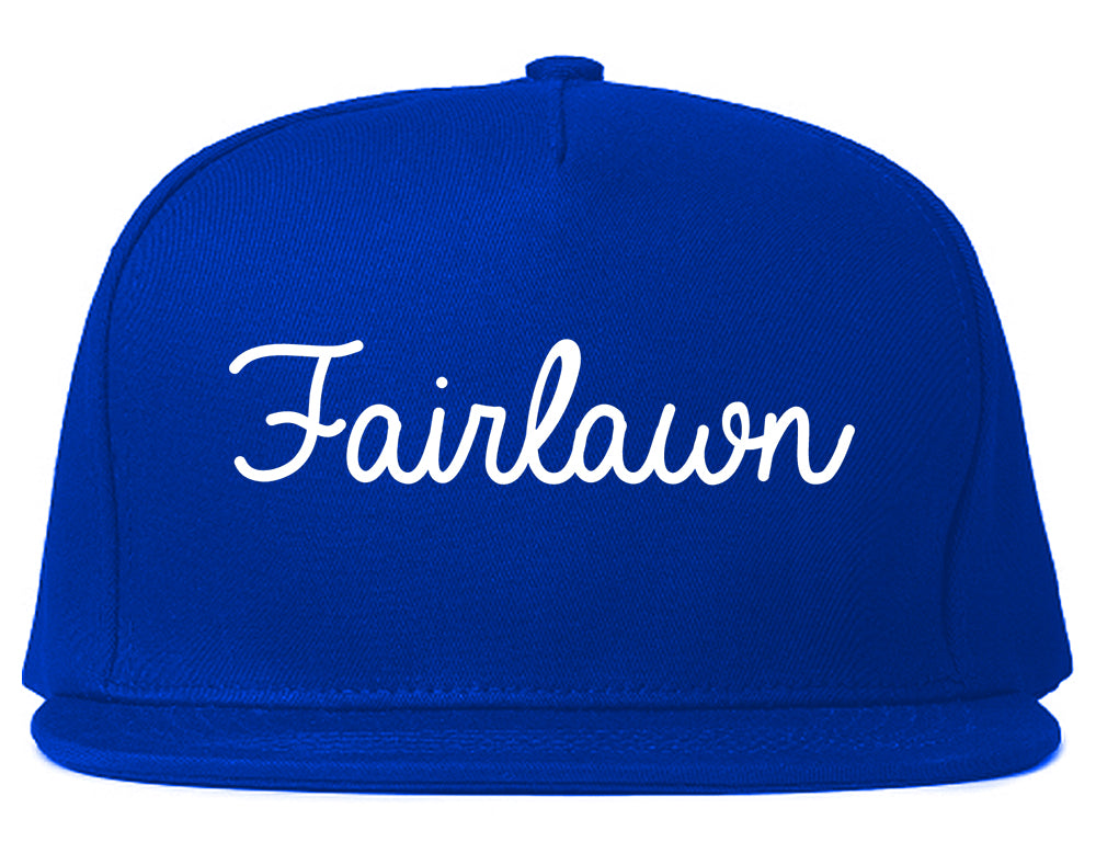 Fairlawn Ohio OH Script Mens Snapback Hat Royal Blue