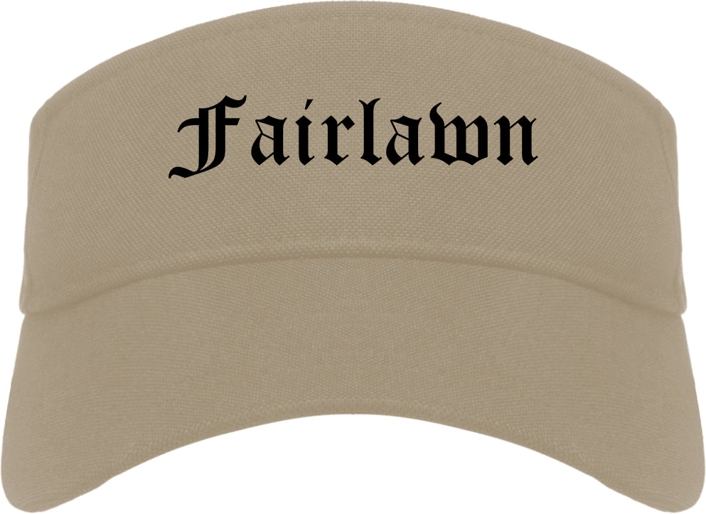 Fairlawn Ohio OH Old English Mens Visor Cap Hat Khaki