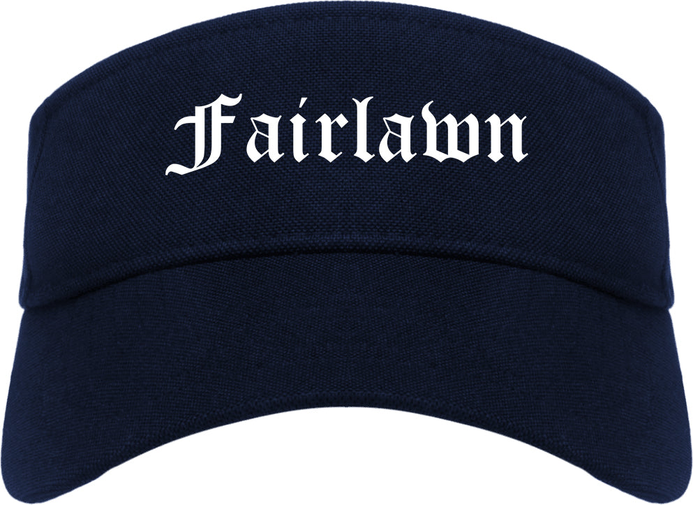 Fairlawn Ohio OH Old English Mens Visor Cap Hat Navy Blue