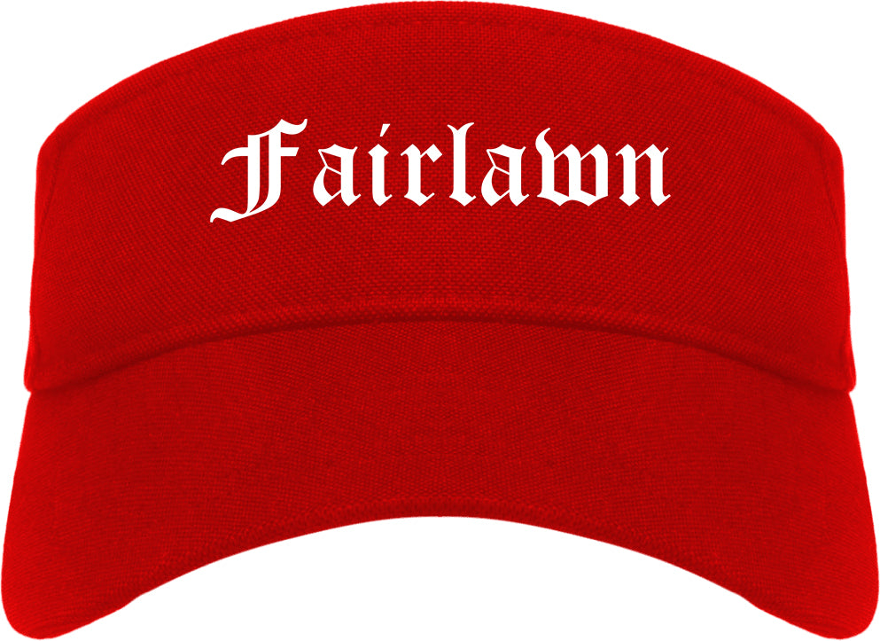 Fairlawn Ohio OH Old English Mens Visor Cap Hat Red