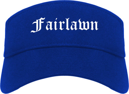 Fairlawn Ohio OH Old English Mens Visor Cap Hat Royal Blue