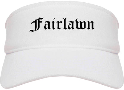 Fairlawn Ohio OH Old English Mens Visor Cap Hat White