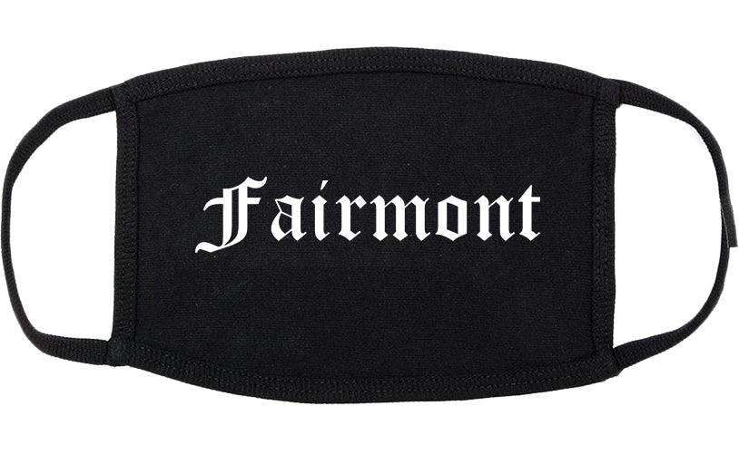 Fairmont Minnesota MN Old English Cotton Face Mask Black