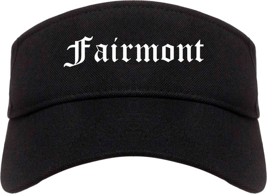 Fairmont Minnesota MN Old English Mens Visor Cap Hat Black
