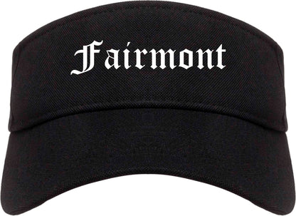 Fairmont Minnesota MN Old English Mens Visor Cap Hat Black
