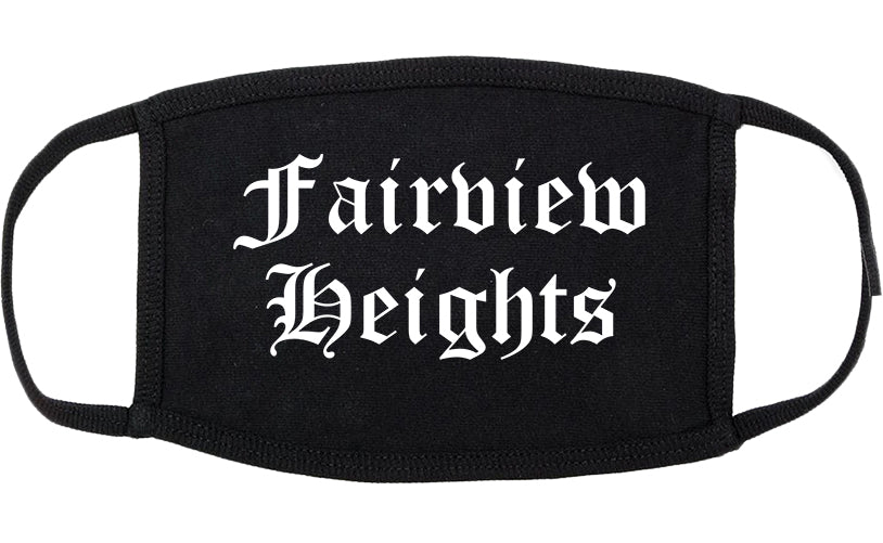 Fairview Heights Illinois IL Old English Cotton Face Mask Black
