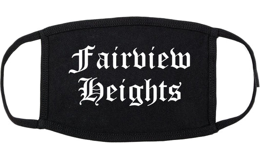Fairview Heights Illinois IL Old English Cotton Face Mask Black