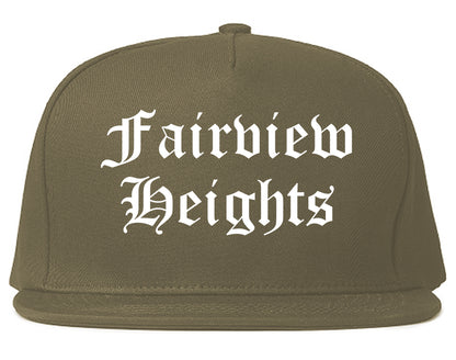 Fairview Heights Illinois IL Old English Mens Snapback Hat Grey