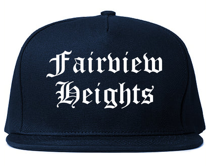 Fairview Heights Illinois IL Old English Mens Snapback Hat Navy Blue