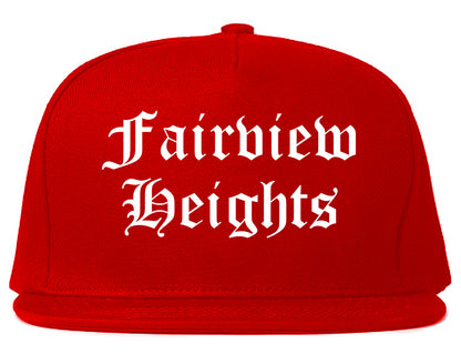 Fairview Heights Illinois IL Old English Mens Snapback Hat Red
