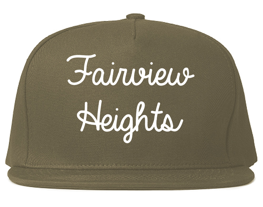 Fairview Heights Illinois IL Script Mens Snapback Hat Grey