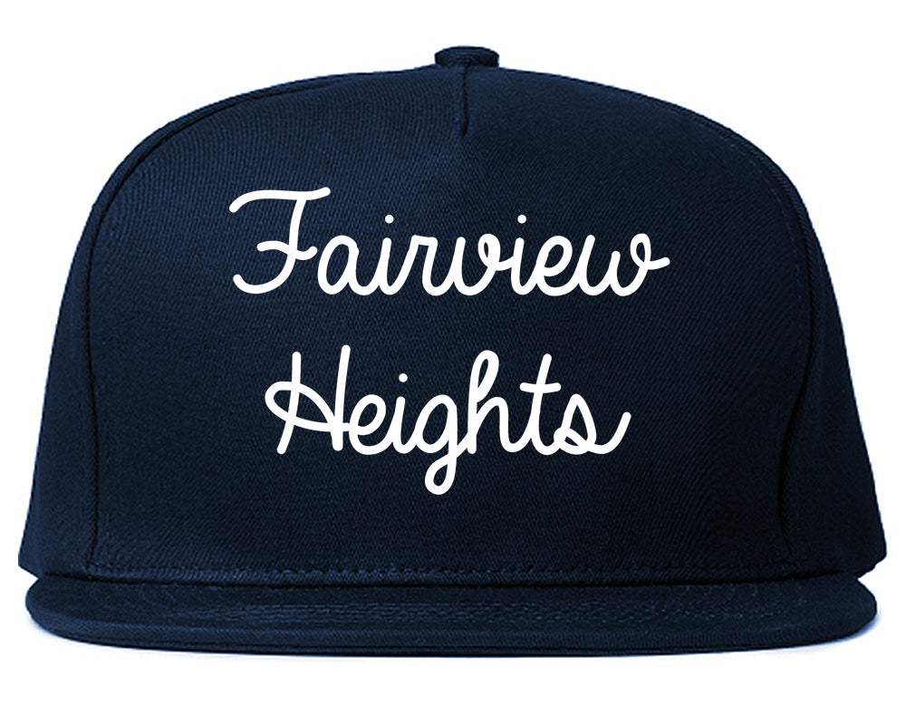Fairview Heights Illinois IL Script Mens Snapback Hat Navy Blue