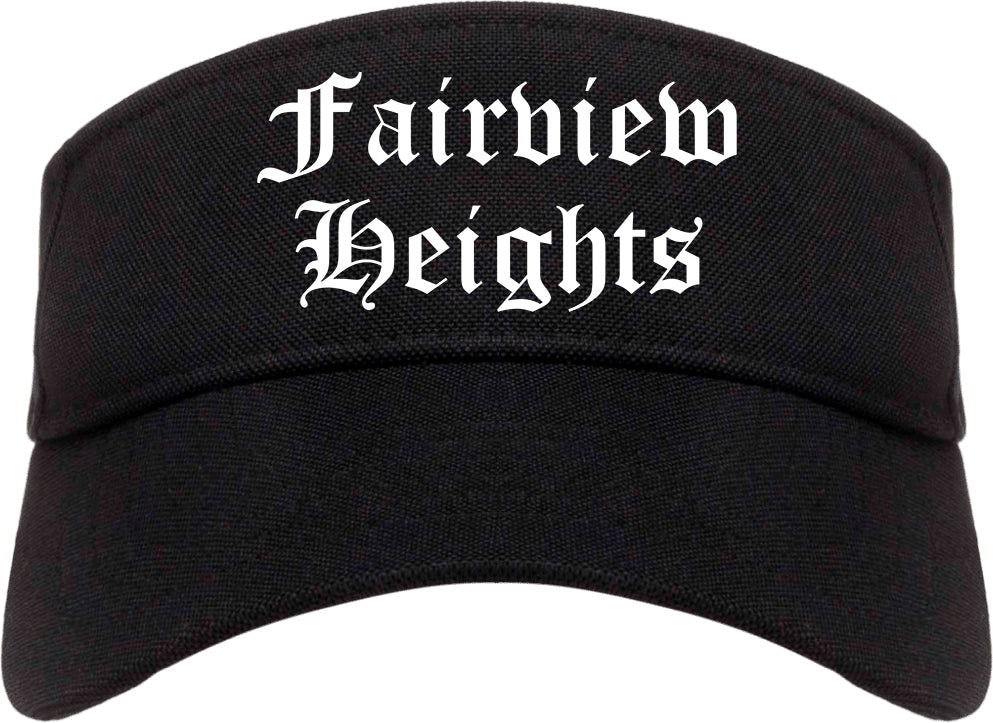 Fairview Heights Illinois IL Old English Mens Visor Cap Hat Black