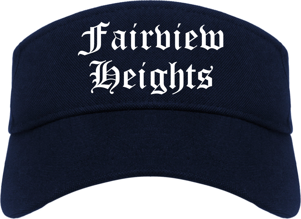 Fairview Heights Illinois IL Old English Mens Visor Cap Hat Navy Blue