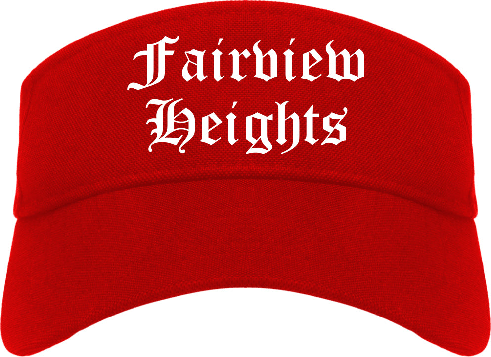 Fairview Heights Illinois IL Old English Mens Visor Cap Hat Red