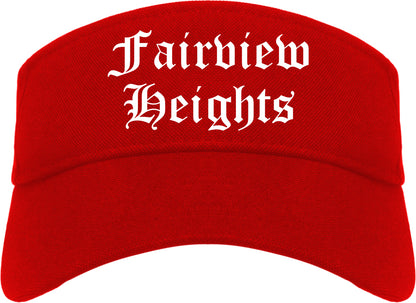 Fairview Heights Illinois IL Old English Mens Visor Cap Hat Red