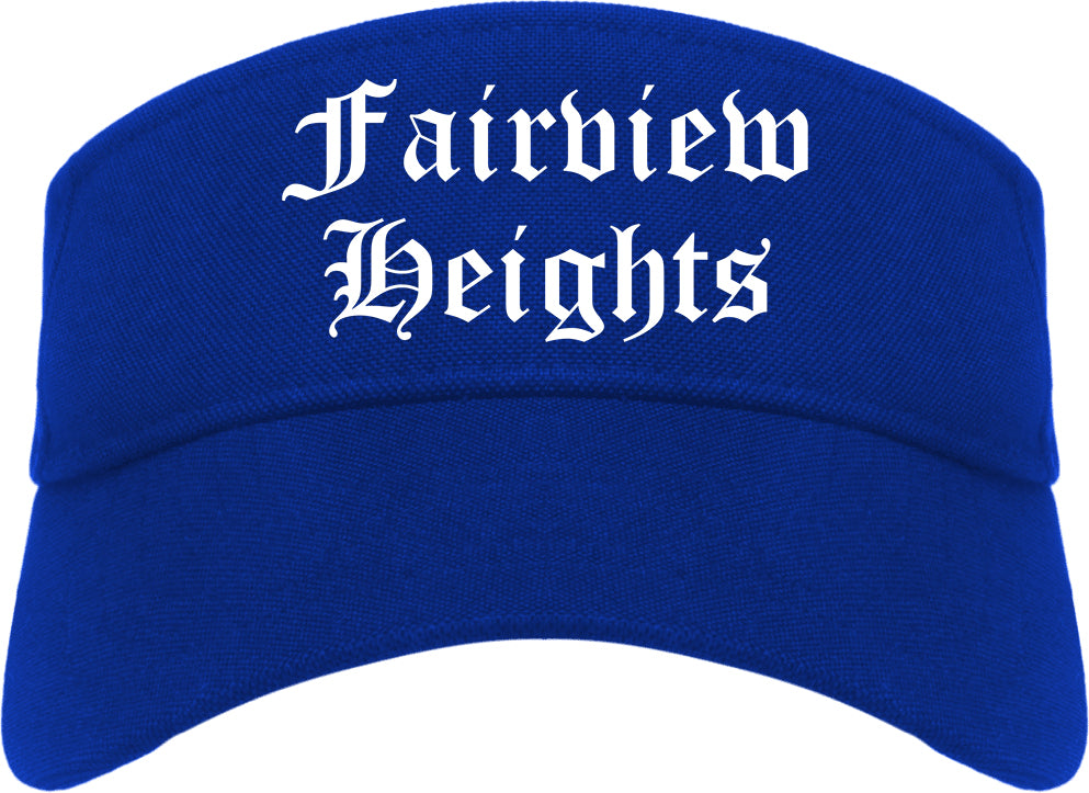 Fairview Heights Illinois IL Old English Mens Visor Cap Hat Royal Blue