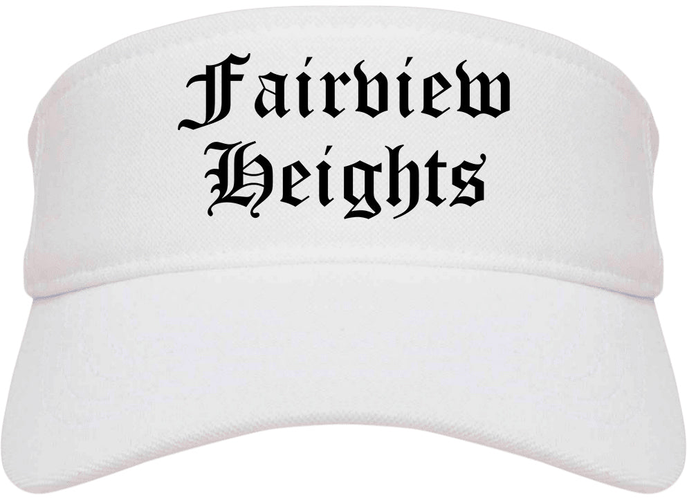Fairview Heights Illinois IL Old English Mens Visor Cap Hat White
