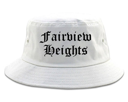 Fairview Heights Illinois IL Old English Mens Bucket Hat White