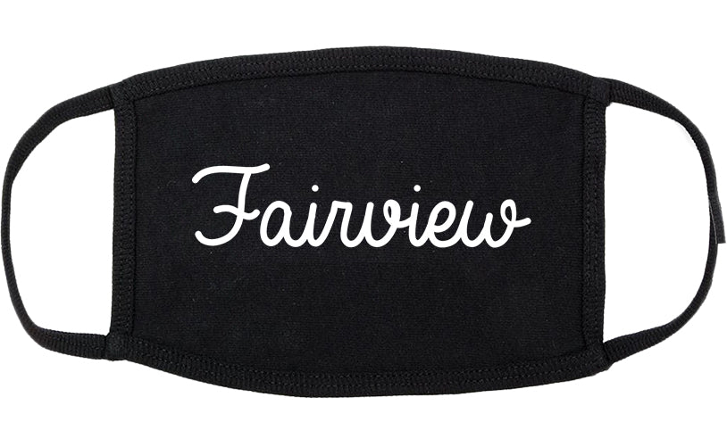 Fairview New Jersey NJ Script Cotton Face Mask Black