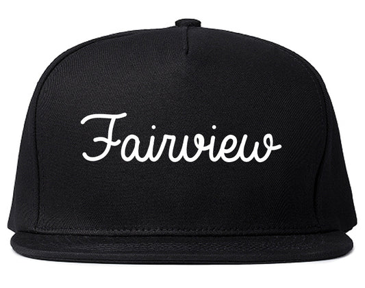 Fairview New Jersey NJ Script Mens Snapback Hat Black