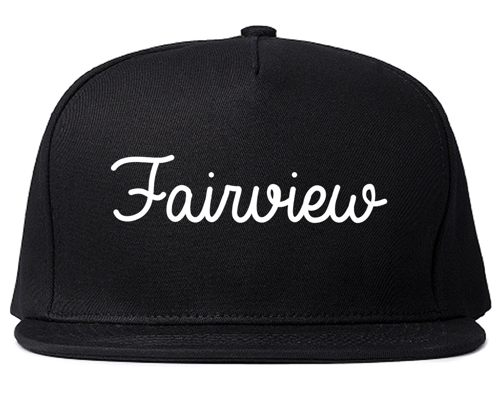 Fairview New Jersey NJ Script Mens Snapback Hat Black