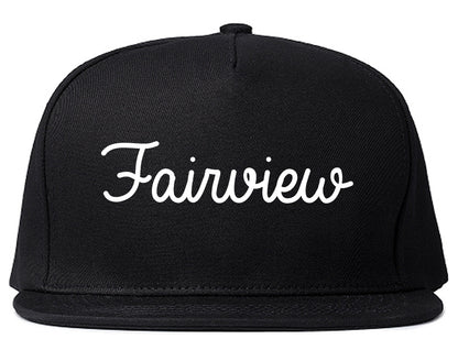 Fairview New Jersey NJ Script Mens Snapback Hat Black
