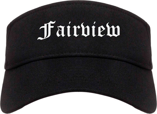 Fairview New Jersey NJ Old English Mens Visor Cap Hat Black