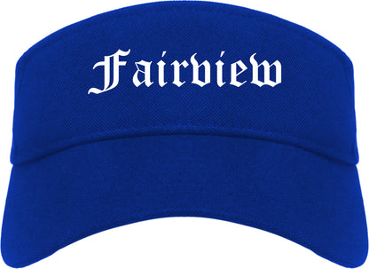 Fairview New Jersey NJ Old English Mens Visor Cap Hat Royal Blue