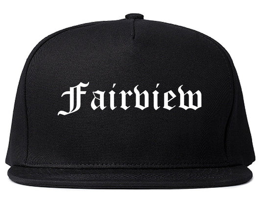 Fairview North Carolina NC Old English Mens Snapback Hat Black