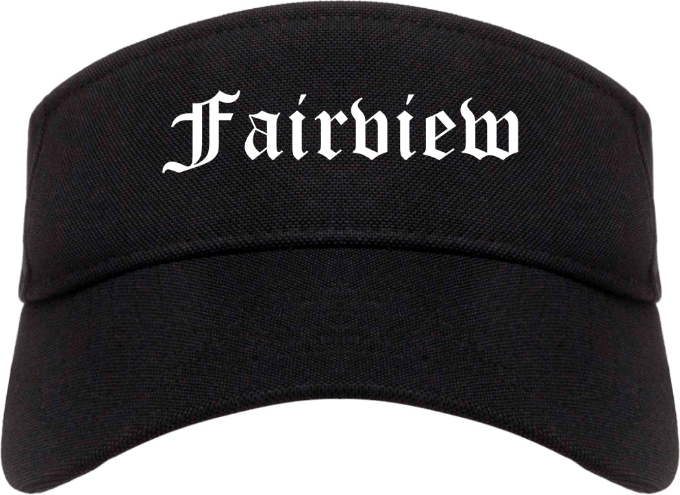Fairview North Carolina NC Old English Mens Visor Cap Hat Black