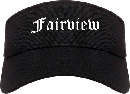 Fairview North Carolina NC Old English Mens Visor Cap Hat Black