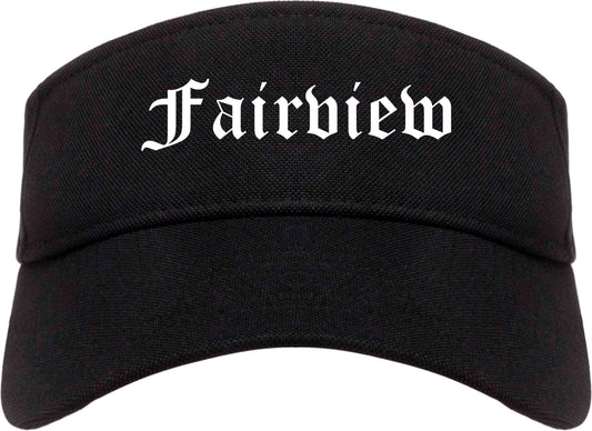 Fairview North Carolina NC Old English Mens Visor Cap Hat Black