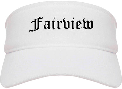 Fairview North Carolina NC Old English Mens Visor Cap Hat White