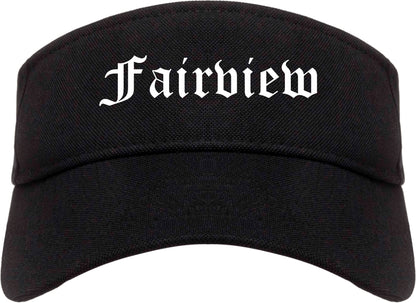 Fairview Oregon OR Old English Mens Visor Cap Hat Black