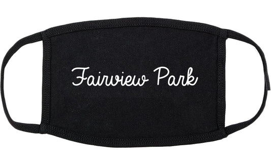 Fairview Park Ohio OH Script Cotton Face Mask Black