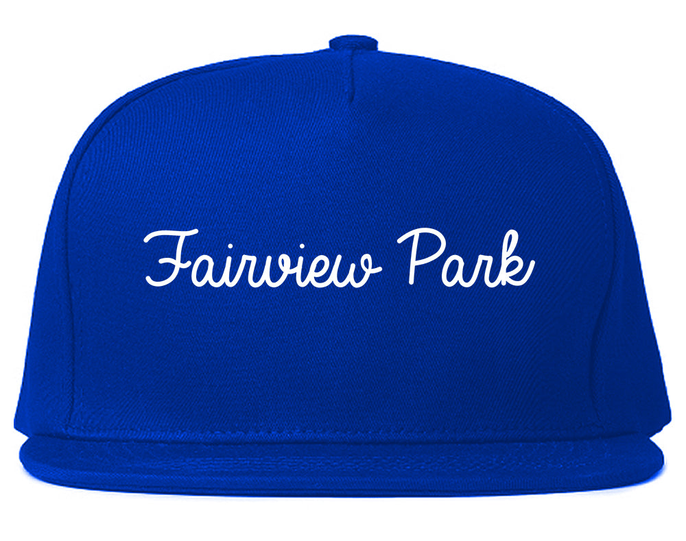 Fairview Park Ohio OH Script Mens Snapback Hat Royal Blue