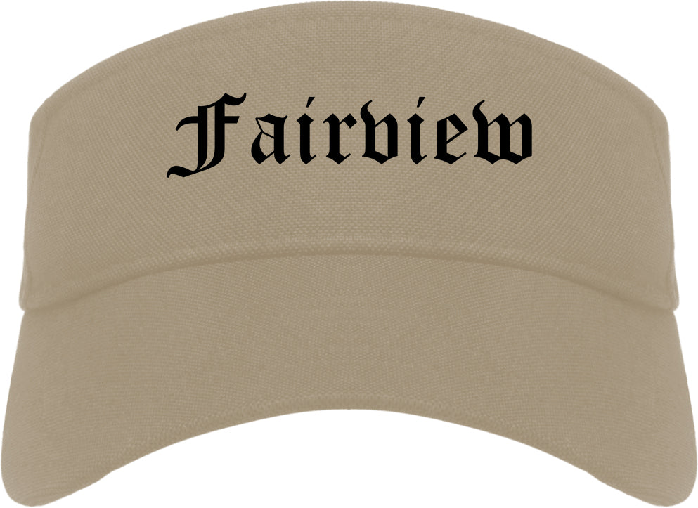 Fairview Tennessee TN Old English Mens Visor Cap Hat Khaki