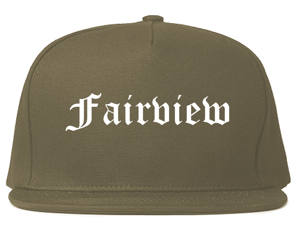 Fairview Texas TX Old English Mens Snapback Hat Grey