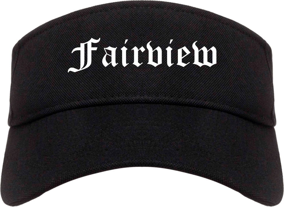 Fairview Texas TX Old English Mens Visor Cap Hat Black
