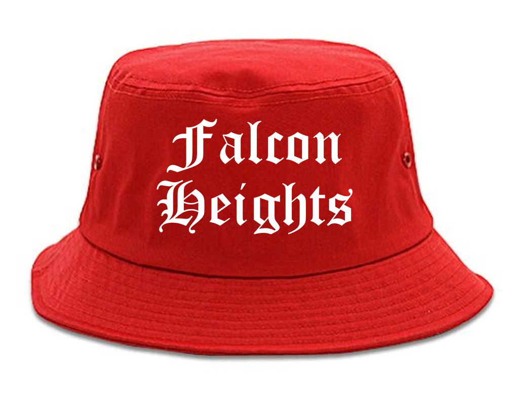 Falcon Heights Minnesota MN Old English Mens Bucket Hat Red