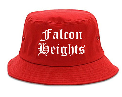 Falcon Heights Minnesota MN Old English Mens Bucket Hat Red